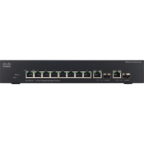 Cisco SG300-10 10-Port 10/100/1000 Gigabit Managed Switch - SRW2008-K9-NA