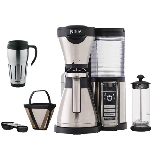 Ninja CF086 Coffee Bar Brewer Bundle w/ Thermal Carafe, Milk Frother, and Travel Mug