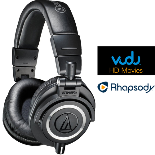 Audio-Technica ATH-M50X Professional Studio Headphones (Black) Streaming Essentials Bundle