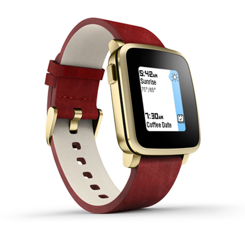 Pebble Time Steel Smart Watch for iPhone and Android Devices - Gold (511-00036)