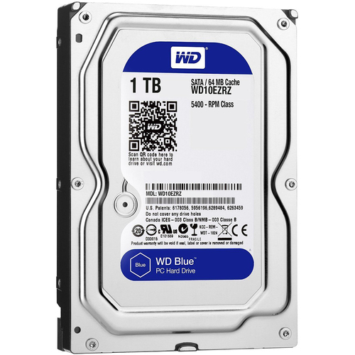 Western Digital Blue 1TB 5400RPM SATA 6 Gb/s 64MB Cache Desktop Hard Disk Drive - WD10EZRZ