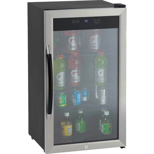Avanti 3.0cf Cabinet with Stainless Steel Glass Door Beverage Cooler (Black) BCA306SSIS