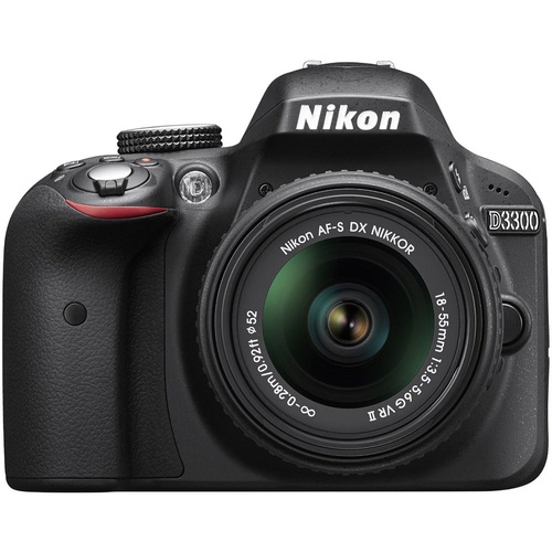 Nikon D3300 DSLR 24.2 MP HD 1080p Camera with 18-55mm Lens - Black - OPEN BOX
