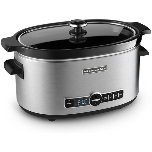 KitchenAid 6-Quart Slow Cooker with Solid Glass Lid - KSC6223SS