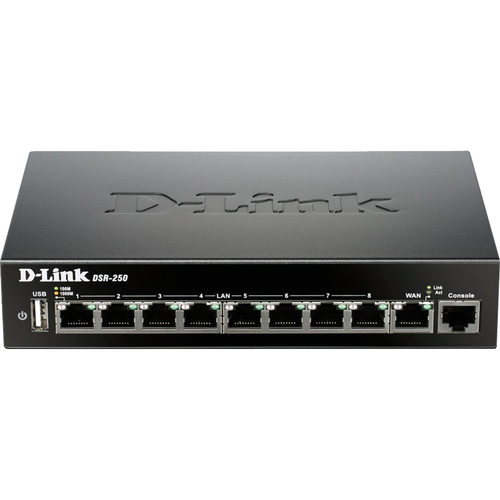 D-Link 8-Port Gigabit VPN Router with Dynamic Web Content Filtering - DSR-250