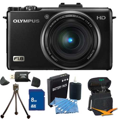 Olympus XZ-1 10MP f1.8 Lens Black Digital Camera 8GB Kit