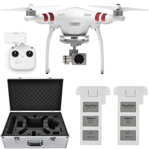 DJI Phantom 3 Standard Quadcopter Drone w/ 2.7K Camera + Extra Battery and Hard Case