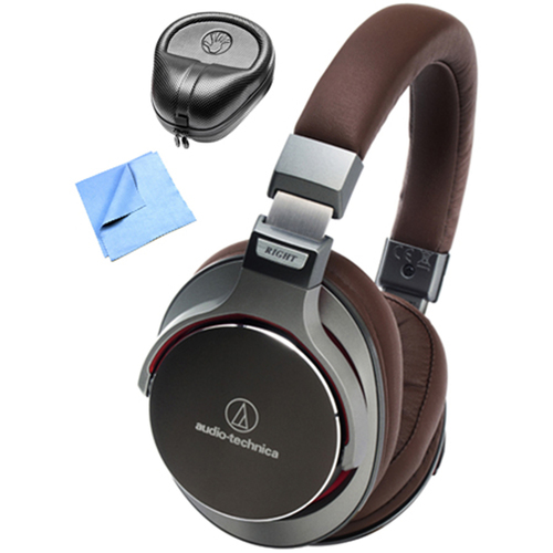 Audio-Technica SR7 SonicPro Over-Ear Headphones w/ Slappa Case & Cleaning Cloth, Gun Metal