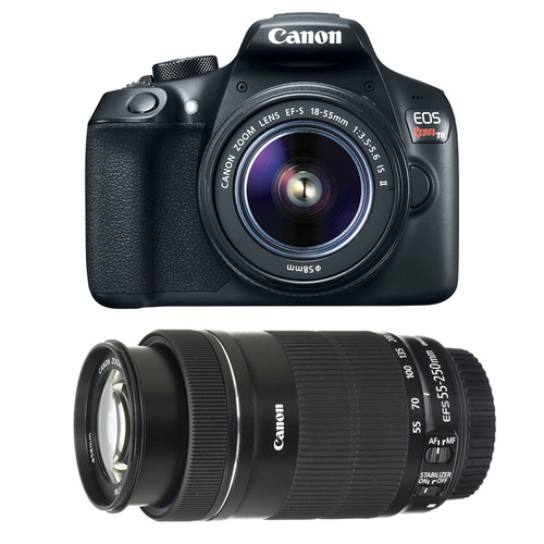 Canon EOS Rebel T6 DSLR Camera with EF-S 18-55mm IS II and EF-S 55-250mm IS STM Lenses