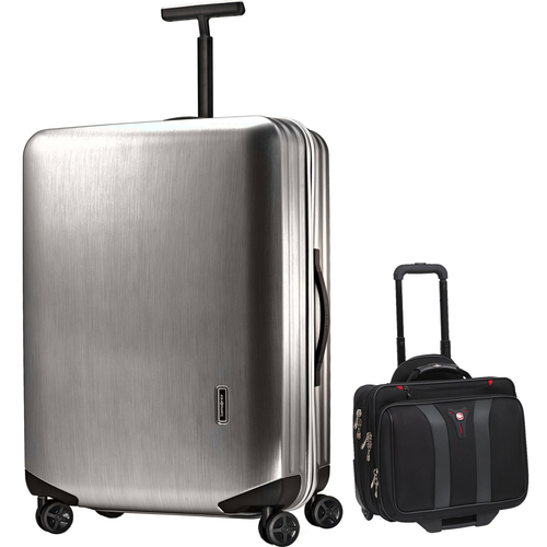 Samsonite Inova Luggage 30` Hardside Spinner (Silver) Plus Wenger Laptop Boarding Bag