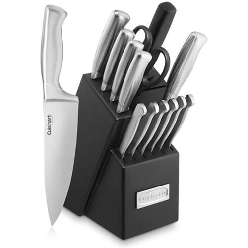Cuisinart 15pc Stainless Steel Hollow Handle Cutlery Block Set (Certified Refurbished)