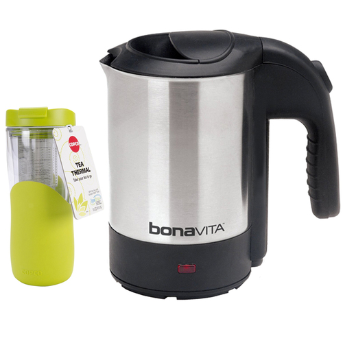 Bonavita 0.5L Mini Electric Travel Kettle w/ Copco 14.oz Tea Thermal Travel Mug