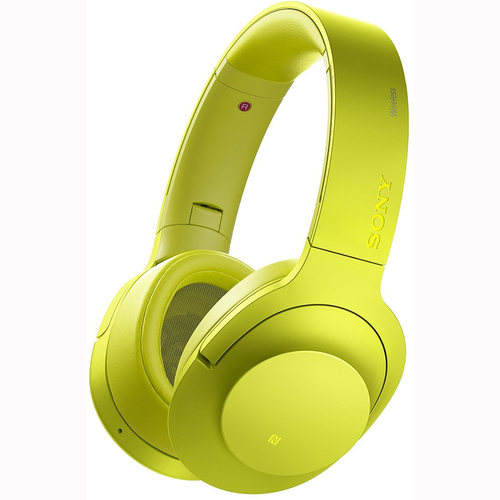 Sony MDR100 h.Ear on Wireless NC On-Ear Bluetooth Headphones w/ NFC - Lime Yellow
