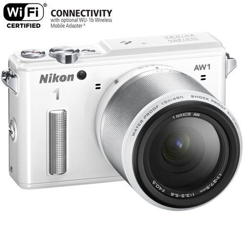 Nikon 1 AW1 14.2MP Waterproof Shockproof Camera w/ 11-27.5mm Len White - Refurbished