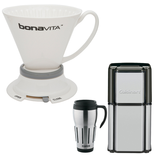 Bonavita Wide Base Porcelain Immersion Dripper w/ Cuisinart Coffee Grinder Kit