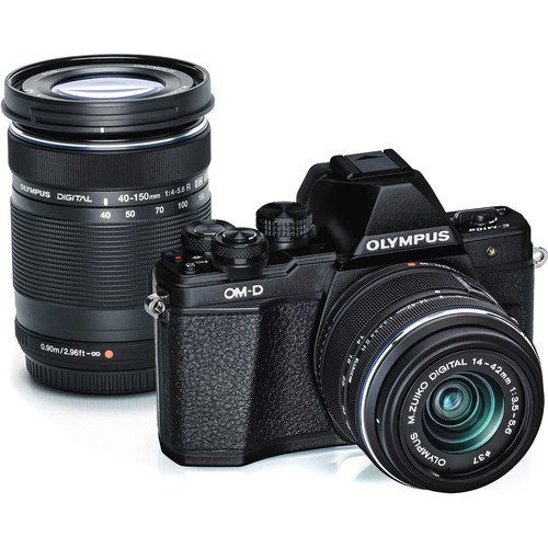 Olympus OM-D E-M10 Mark II Mirrorless Digital Camera Two Lens Kit (Black)