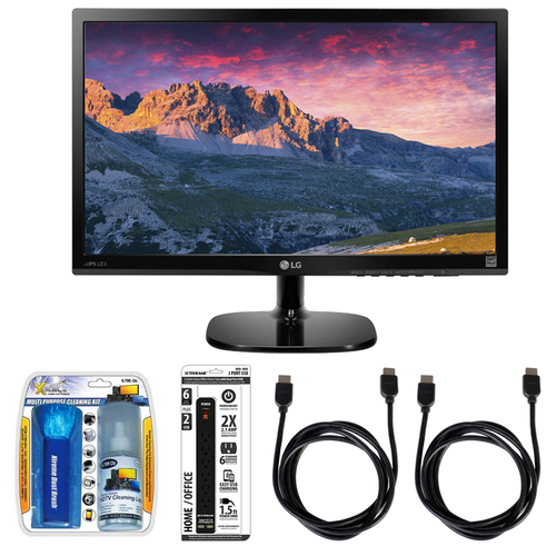 LG 22` Full HD IPS Monitor w/ Accessory Hook up Bundle