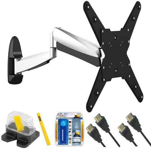 Stanley Large Interactive Full Motion TV Mount & Set Up Kit for 32`-55` TVs up to 66LB