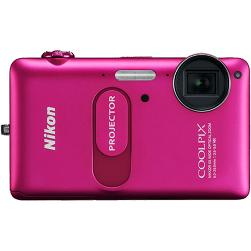 Nikon COOLPIX S1200pj Pink 14MP Digital Camera w/ Projector - Factory Refurbished