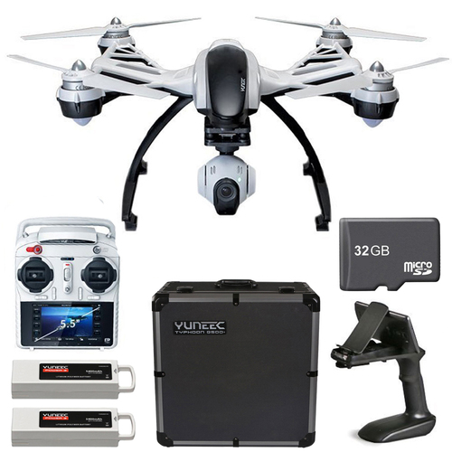 Yuneec Q500+ Typhoon Quadcopter Drone + 3-Axis Gimbal Camera, Case & 32GB MicroSD Card