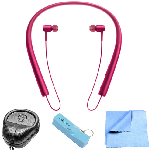 Sony Wireless In-ear Bluetooth Headphones w/ NFC - Bordeaux Pink w/ Power Bank Bundle