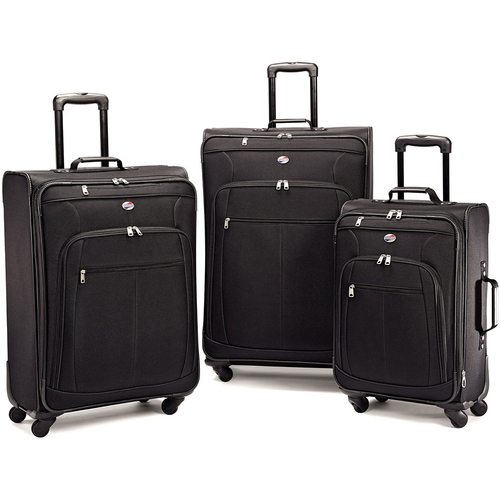 American Tourister Pop Plus 3 Piece Nested Spinner Luggage Set Black 64590-1041 - OPEN BOX