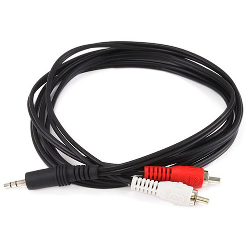 6ft 3.5mm Stereo Plug/2 RCA Plug Cable - Black