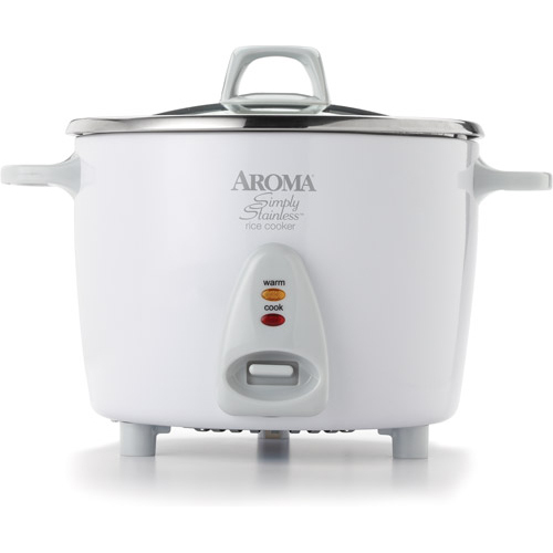 Aroma Professional 14 Cup Simply Stainless Pot Style Rice Cooker - White - OPEN BOX
