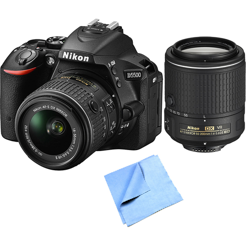 Nikon Refurbished D5500 24.2MP DSLR with 18-55mm and 55-200mm VR II Lenses