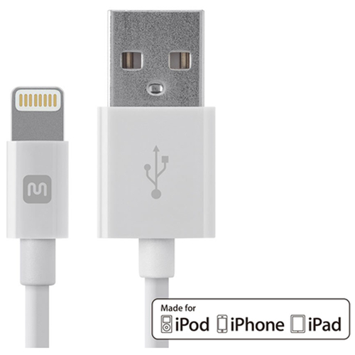 Monoprice Select Series Apple MFi Cert. Lightning to USB Charge/Sync Cable, 3ft White