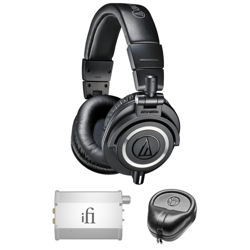 Audio-Technica Professional Studio Headphones - ATH-M50x w/ iFi Audio Port. Amp. Bundle