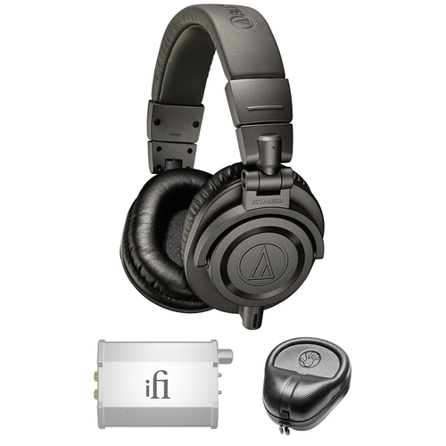 Audio-Technica Professional Studio Headphones - ATH-M50x w/ iFi Audio Port. Amp. Bu