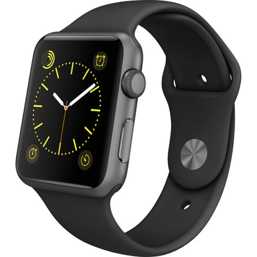 Apple Watch Sport 42mm Space Gray Aluminum Case - Black Sports Band, Refurbished