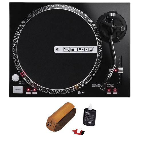Reloop Direct Drive High Torque DJ Turntable+ D4+ Vinyl Record Cleaning System