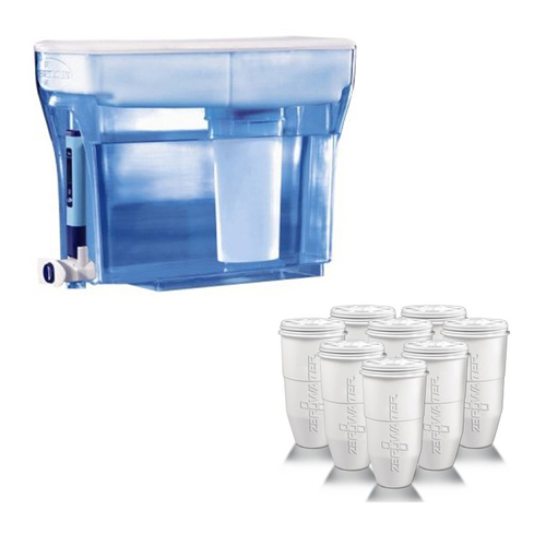 ZeroWater 23Cup Filtration Pitcher with Filter & Testing Meter w/Replacement Filter 8 Pack