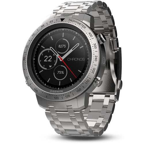 Garmin Fenix Chronos GPS Fitness Watch w/ Brushed Stainless Steel Band (010-01957-02)
