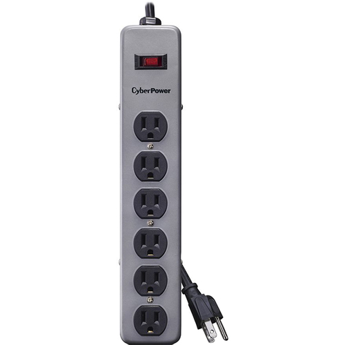 CyberPower 6-Outlet Metal Surge Strip with 8' Cord - B608MGY
