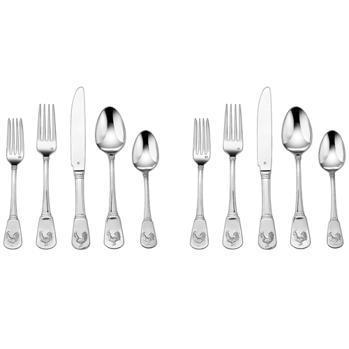Cuisinart 2-Pack of 20-Piece Flatware Set, French Rooster CFE-01-FR20
