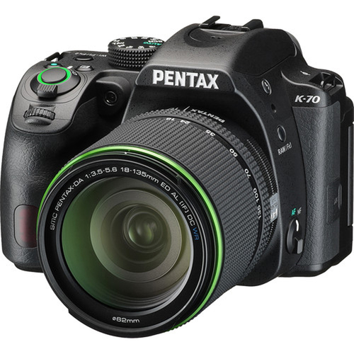 Pentax K-70 24MP Black SLR Digital Camera with 18-135mm f/3.5-5.6 WR Lens