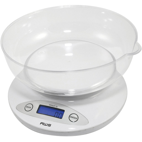 American Weigh Scales Digital Kitchen Bowl Scale Wht