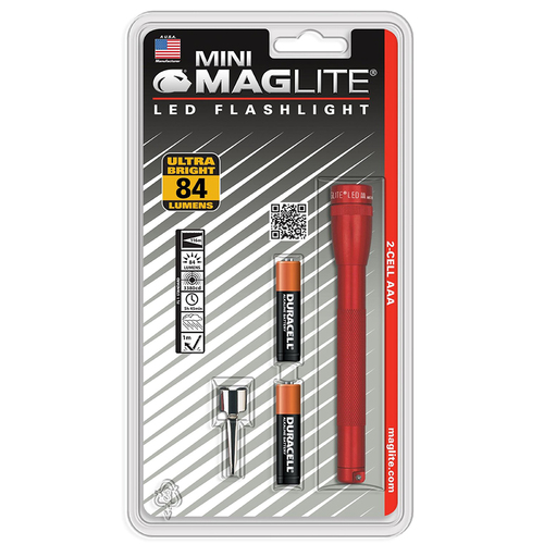 Maglite Mini LED 2-Cell AAA Flashlight in Red - SP32036