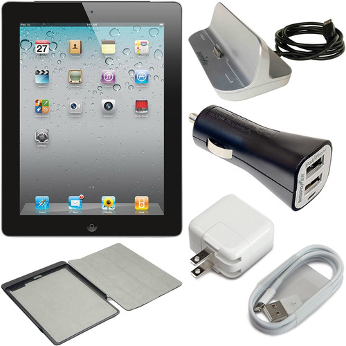 Apple MC769LL/A iPad 2 16GB with Wi-Fi & Power Bundle + Case - Black (Refurbished)