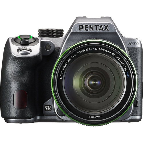 Pentax K-70 24MP Silver SLR Digital Camera with 18-135mm f/3.5-5.6 WR Lens