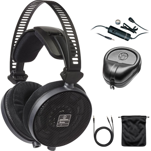 Audio-Technica R70X Professional Open-Back Reference Headphones Black ATH-R70X w/ Mic Bundle