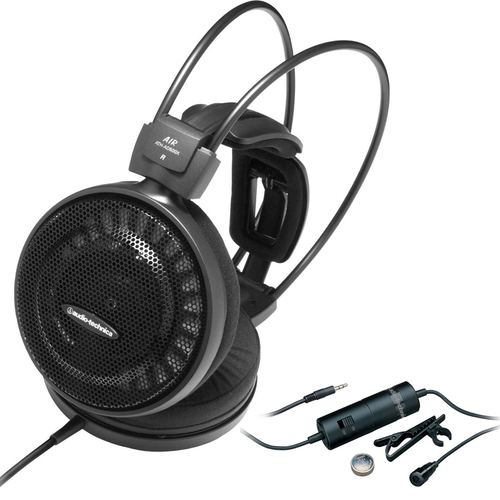 Audio-Technica Audiophile Open-Air Headphones - AD500X with Audio Technica Clip On Microphone