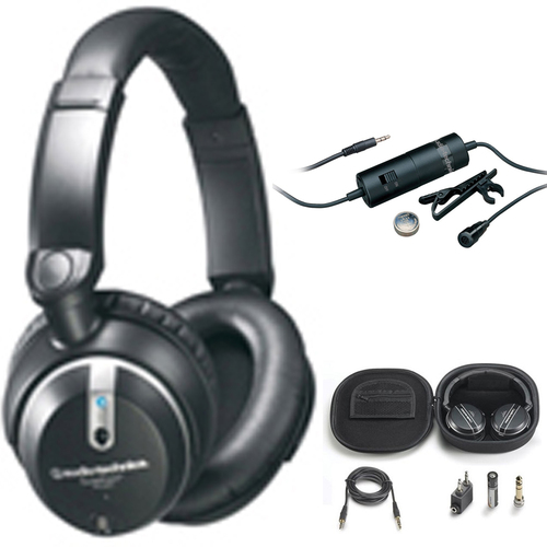 Audio-Technica Quitepoint Noise Canceling Headphones  - ATHANC7B with Audio-Technica Microphone