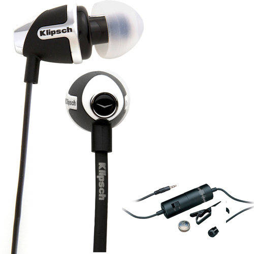 Klipsch In-Ear Enhanced Bass Noise-Isolating Headphone Black - 1014811 with Microphone
