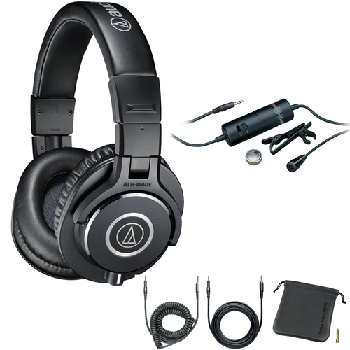 Audio-Technica Professional Studio Monitor Wired Headphone Black - ATHM40X with Microphone