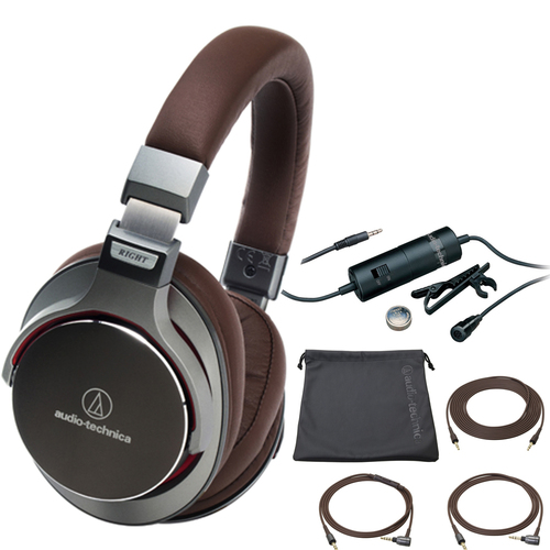 Audio-Technica SonicPro Over-Ear High-Res.  Audio Headphones - Gun Metal Grey with Microphone