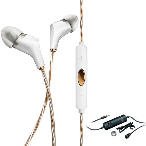 Klipsch X6i In-Ear Headphones White - 1062387 with Audio Technica Clip On Microphone